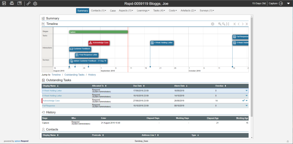 screenshot of Aptean Respond